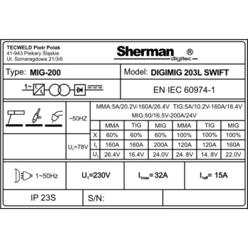 SHERMAN DIGIMIG 203L SWIFT